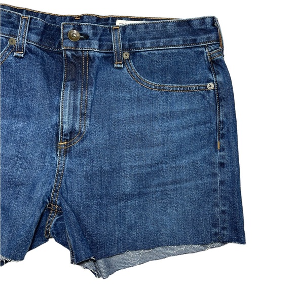 ⚡️SOLD⚡️Rag & Bone Fray Raw Cut Dark Blue Denim Cotton Shorts Size 28 NEW - Picture 9 of 16